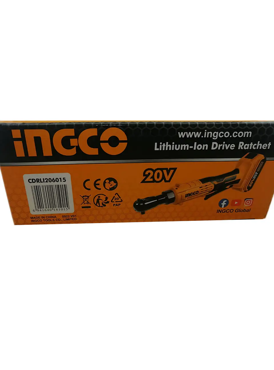 Llave Chicharra 3/8 Inalambrica 20v Bateria + Cargador Ingco 3