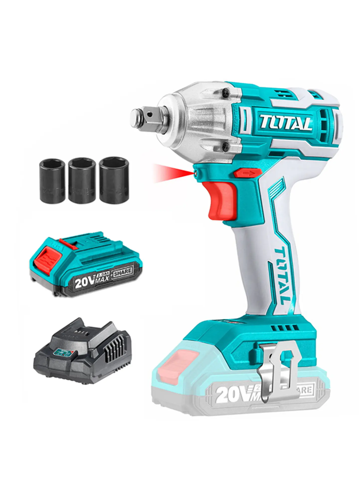 Taladro Pistola Llave Impacto 20v Bat+ Carg Total Tiwli20010 1