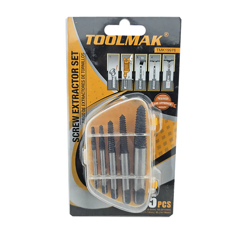 Extractor Tornillo Pernos Cortados 5 Piezas Toolmak 1