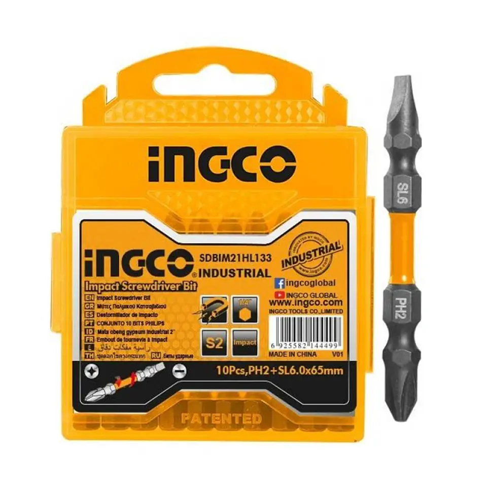 Set Puntas Phillips Y Paleta Doble Impacto 10 Piezas Ingco 1