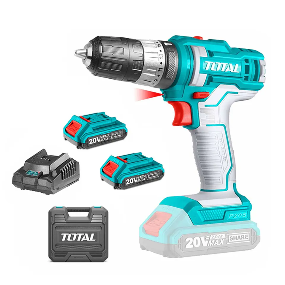 Taladro Atornillador Percutor 20v 2bat+carg Total Tidli20145 1