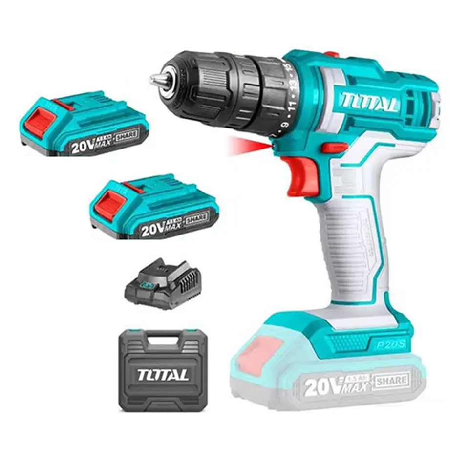 Taladro Atornillador 20v 2bat+Carg Total Tdli20028 1