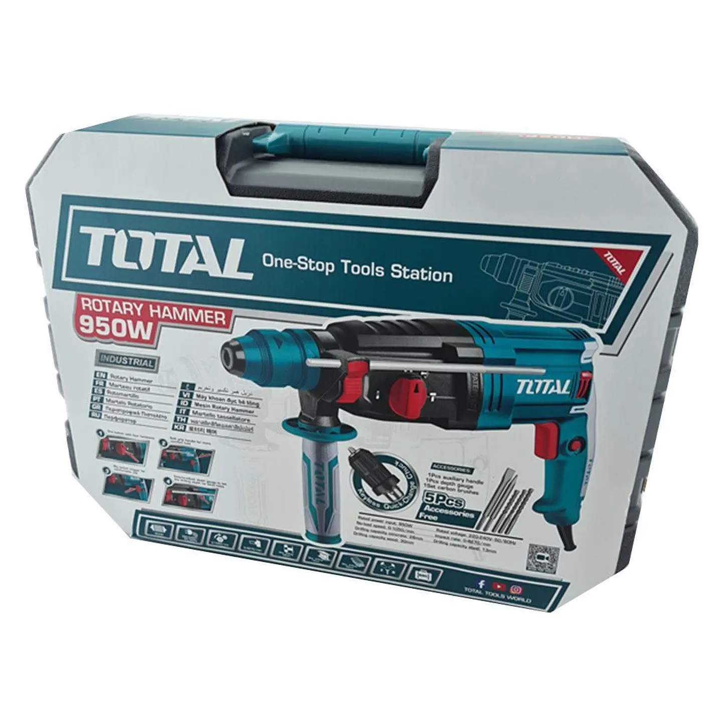 Rotomartillo Percutor Sds Plus 950w+ Mandril Total 2