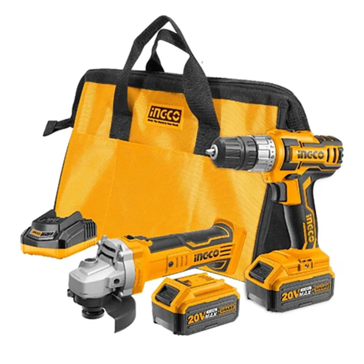 Kit Taladro+ Esmeril Angular 20v Bat+Carg Ingco 1