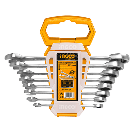 Set Llaves Punta Corona Con Chicharra 8 Pcs Ingco