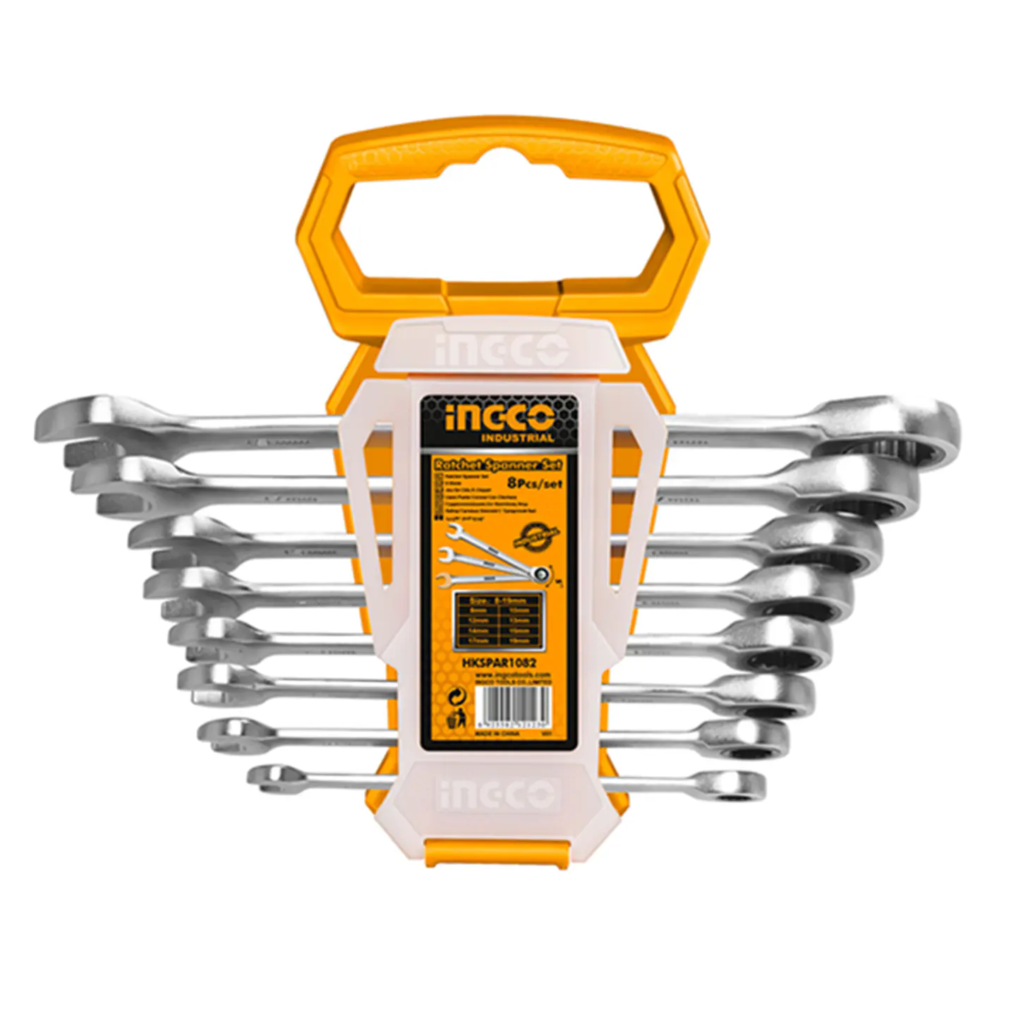 Set Llaves Punta Corona Con Chicharra 8 Pcs Ingco 1