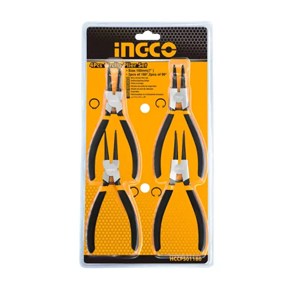 Set Kit De Alicates Sacaseguros 7 Pulgadas Ingco 1