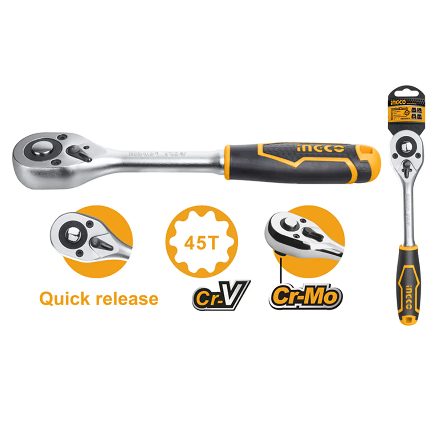 Llave Chicharra Cuadrante 3/8 Pulgadas Ingco 2