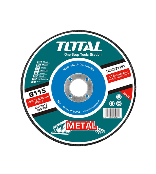 Disco De Desbaste Para Metal 115mm Total Tac2231151 - 