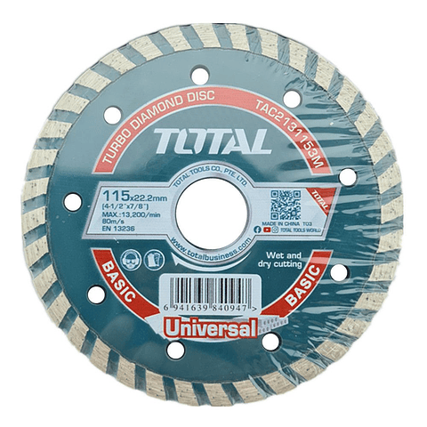 Disco De Corte Diamantado Turbo 4 1/2 115mm 10 Unids Total