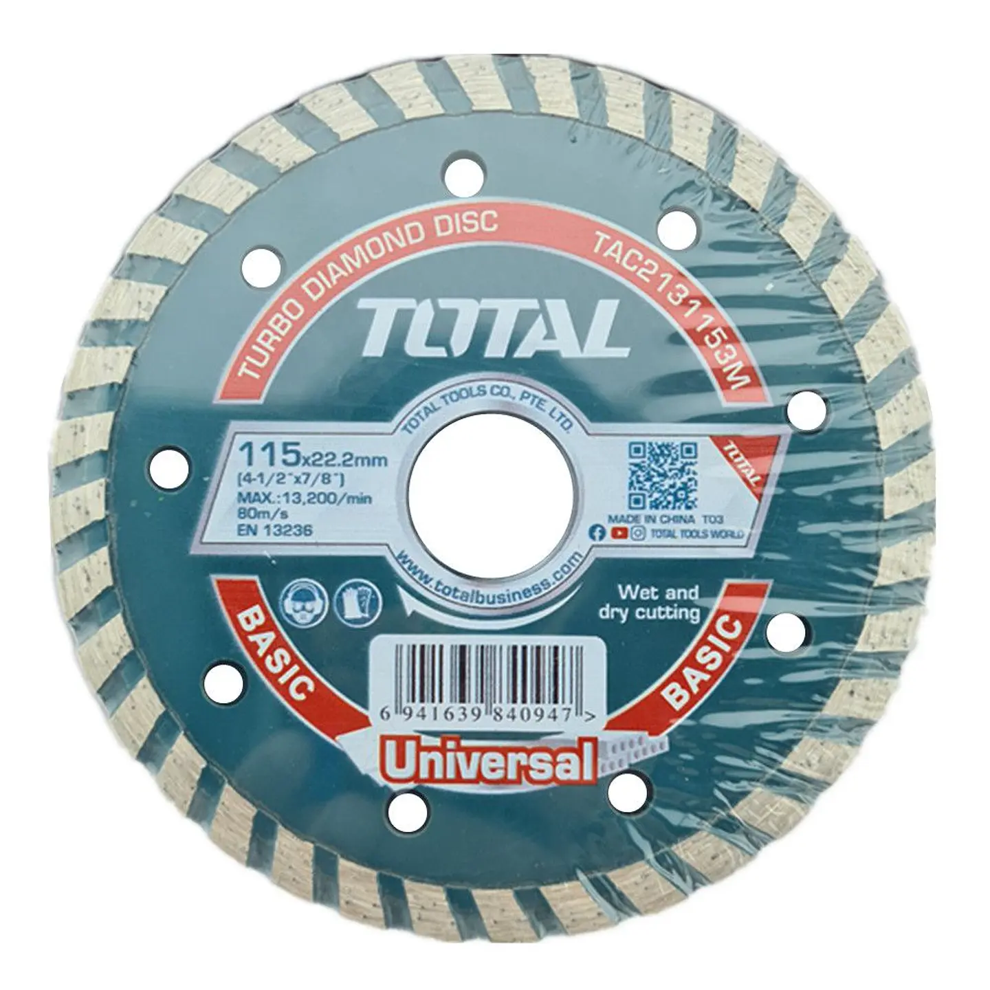 Disco De Corte Diamantado Turbo 4 1/2 115mm 10 Unids Total 1