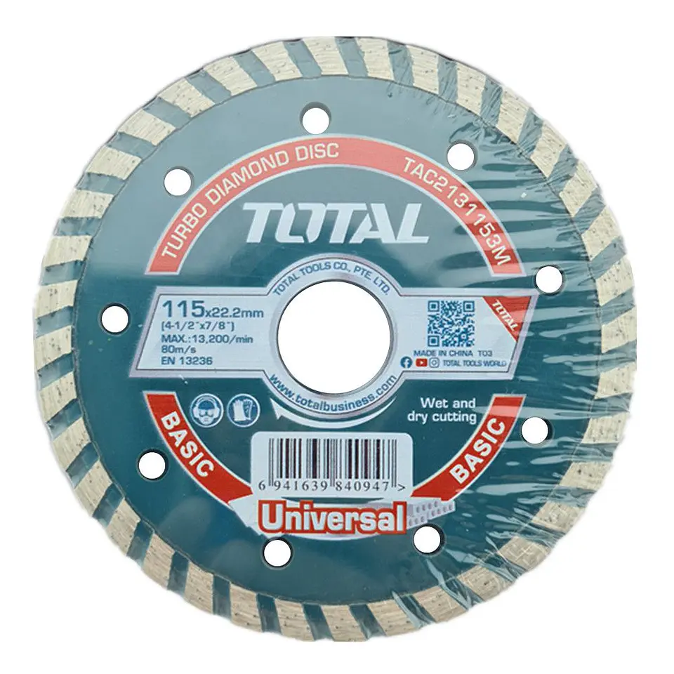 Disco De Corte Diamantado Turbo 4 1/2 115mm 10 Unids Total 1