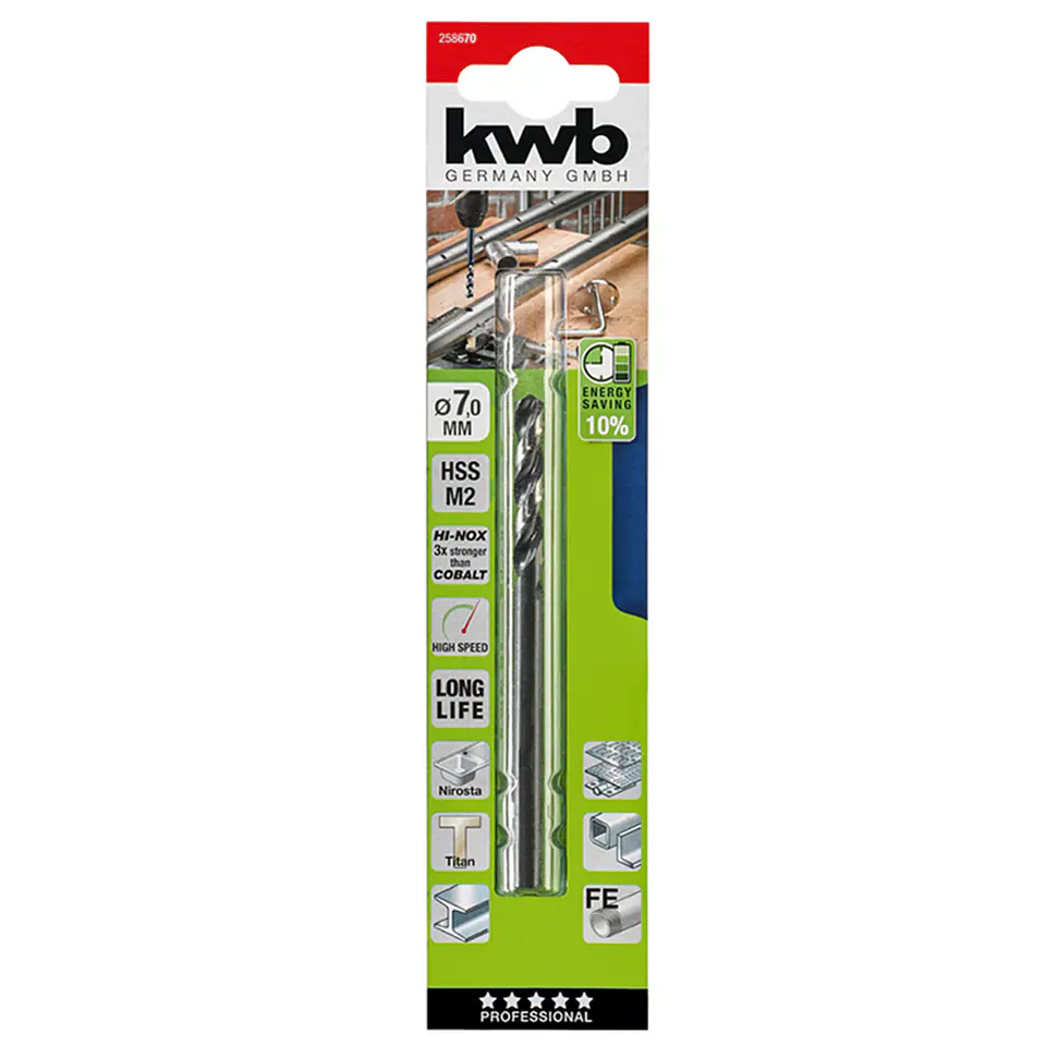 Broca Para Metal Hss 7mm Kwb 258670 1
