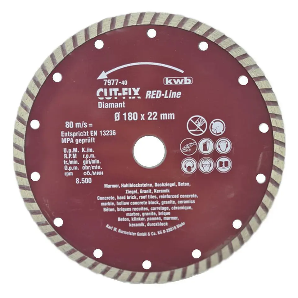 Disco Corte Diamantado Turbo 7 180mm Kwb 7977-40 1