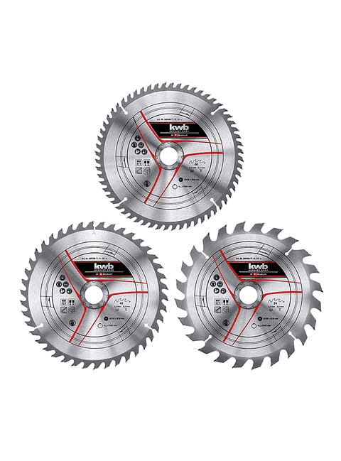 Pack3 Disco Banco Sierra 250x30mm 24-42-60 Dientes Kwb