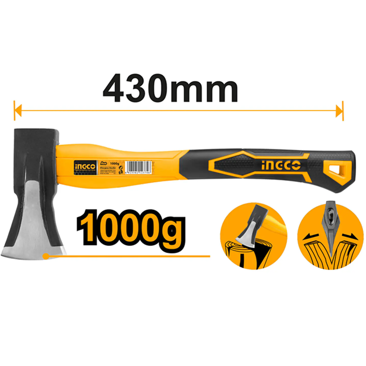 Hacha De Mano 1000gr Ingco Hax03010008 2