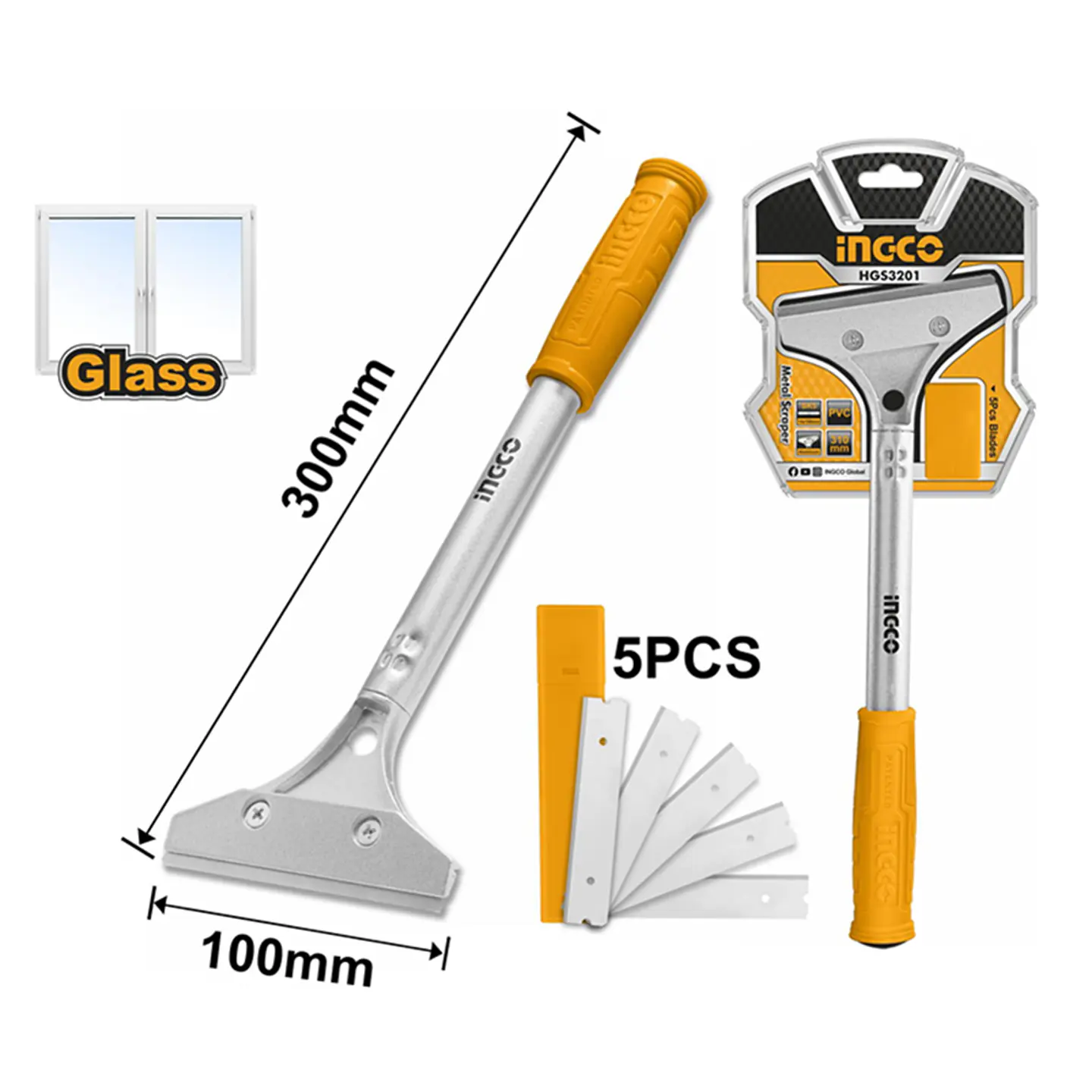 Raspador Para Vidrios 310mm Ingco Hgs3201 2