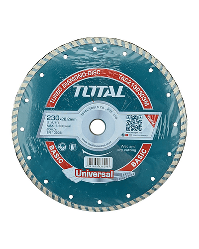 5x Disco Corte Diamantado Turbo 9 230mm Total Tac2132303m