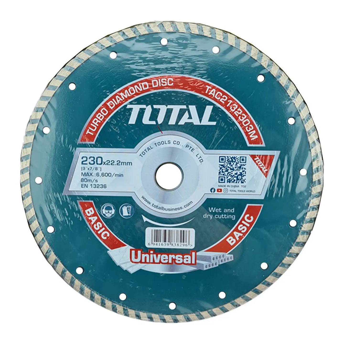 5x Disco Corte Diamantado Turbo 9 230mm Total Tac2132303m 1