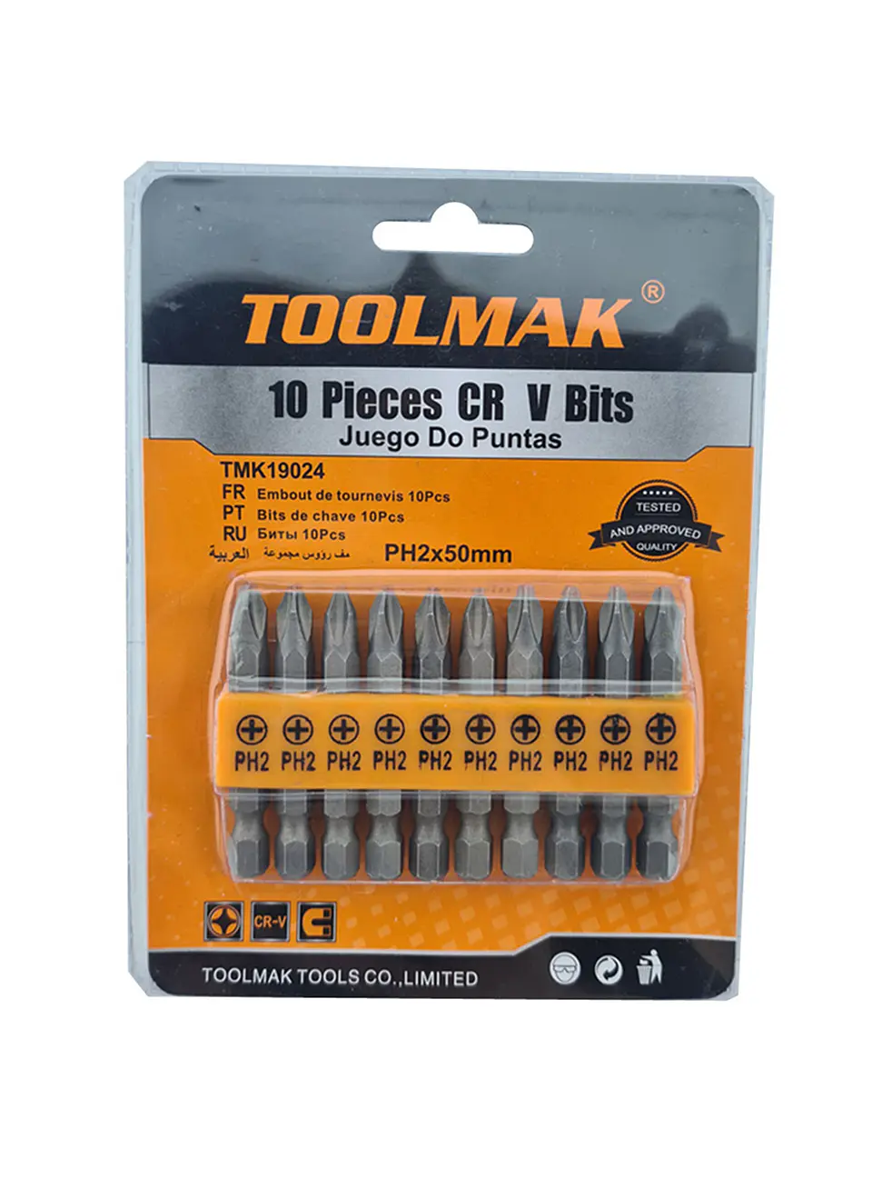 Puntas Phillips Hexagonal Ph2x50mm 10 Piezas Magnetico Tmk 1