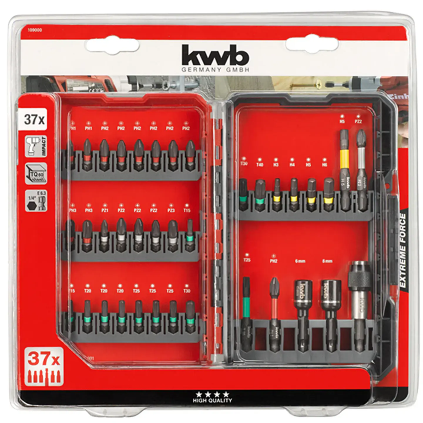 Set Juego Puntas De Impacto 37 Piezas Kwb 109000 3