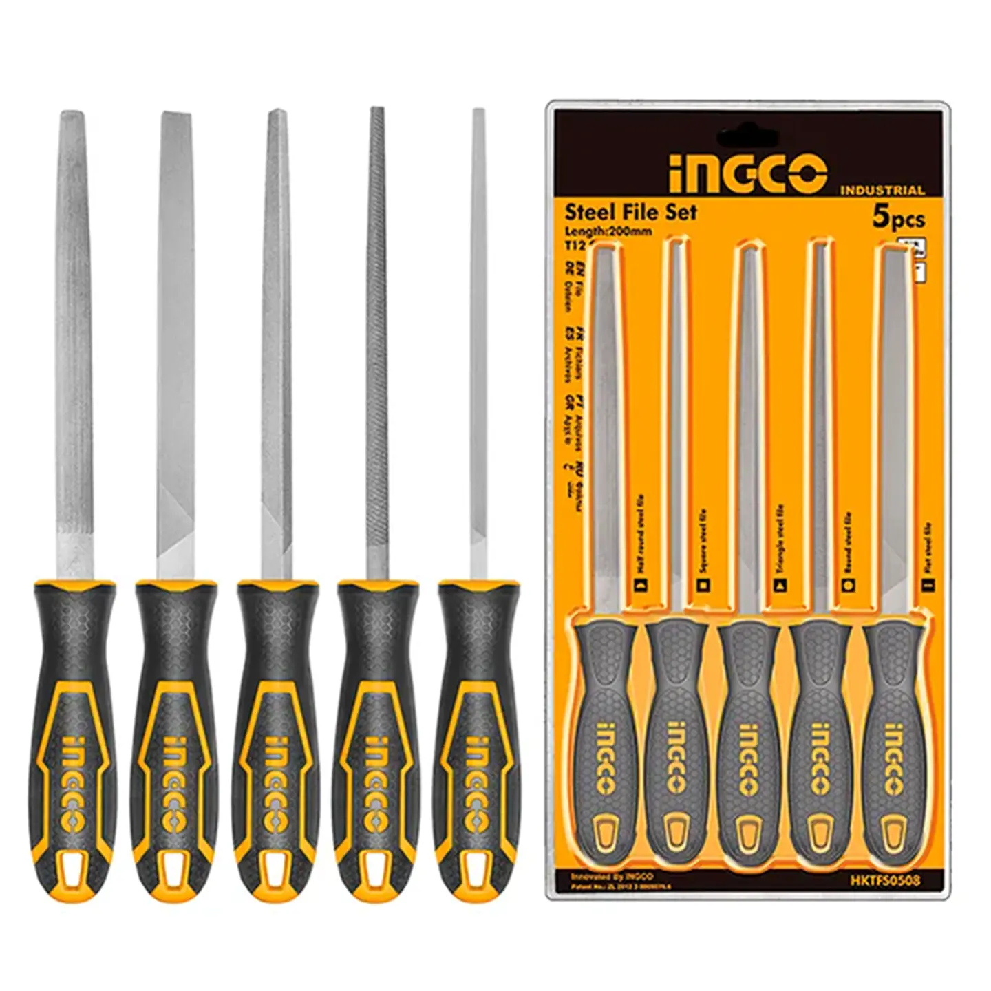 Set De Limas De Acero 5 Piezas 8 Pulgadas Ingco 2