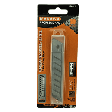 10x Repuesto Hoja Cuchillo Cartonero Corta Cartón 18mm Mk