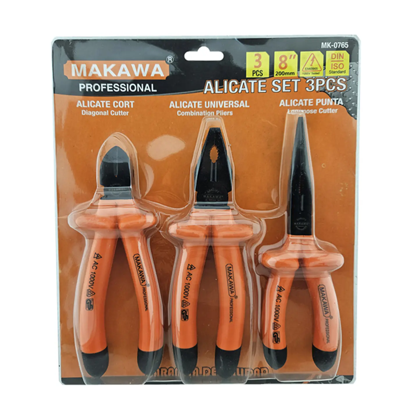 Kit Set Juego De Alicates Aislados 3 Piezas Makawa Mk0765 1