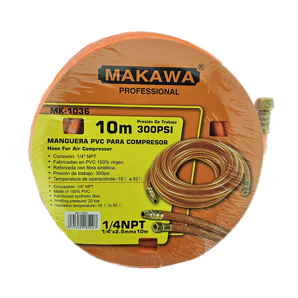 Manguera Para Compresor De Aire 1/4 10 Mts 300psi Makawa 2