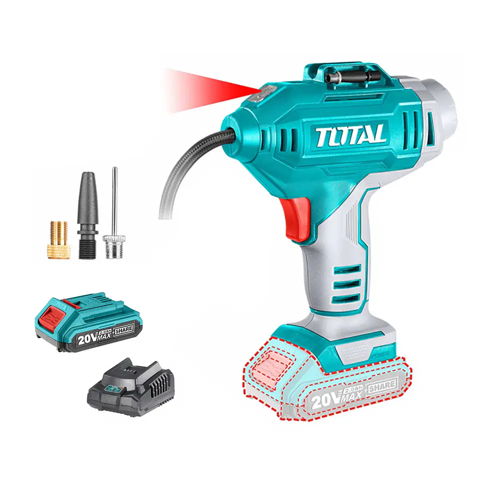 Inflador Compresor Aire 20v Bat+ Carg Total Tacli2018 1