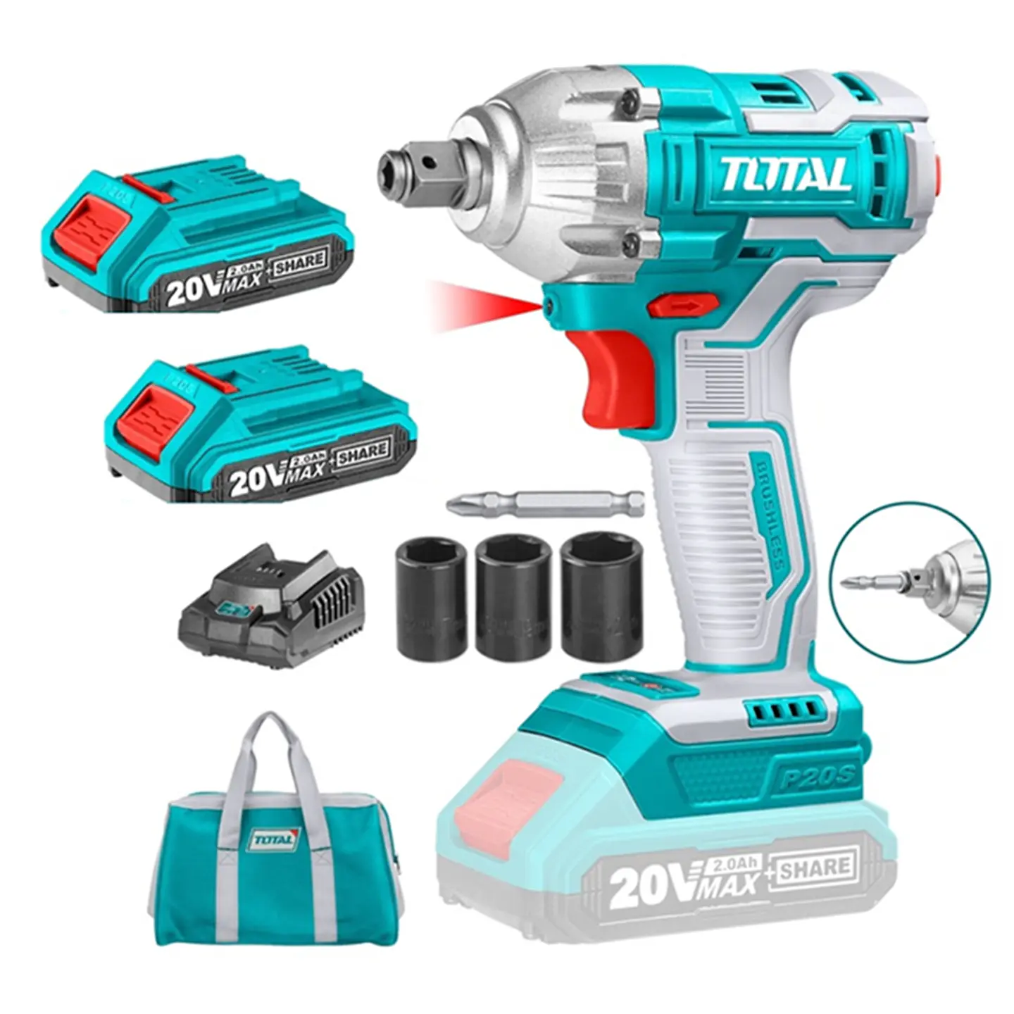 Taladro Pistola Llave Impacto Y Atornillador 20v  2