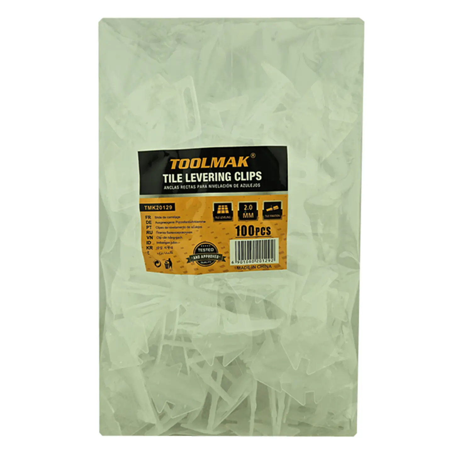 Clips Separador Nivelador De Cerámica 2mm 100 Unds Toolmak 2