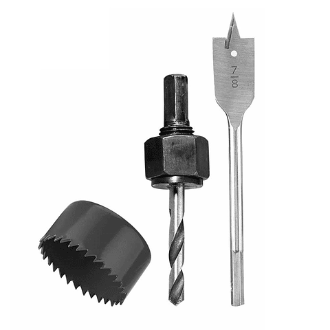 Kit Broca Sierra Copa Chapa Instalación Cerradura 3pcs Total