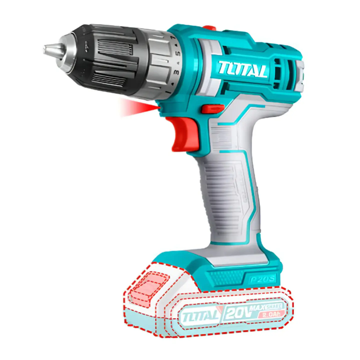 Taladro Atornillador Inalambrico 10mm 20v Total Tdli200515 1