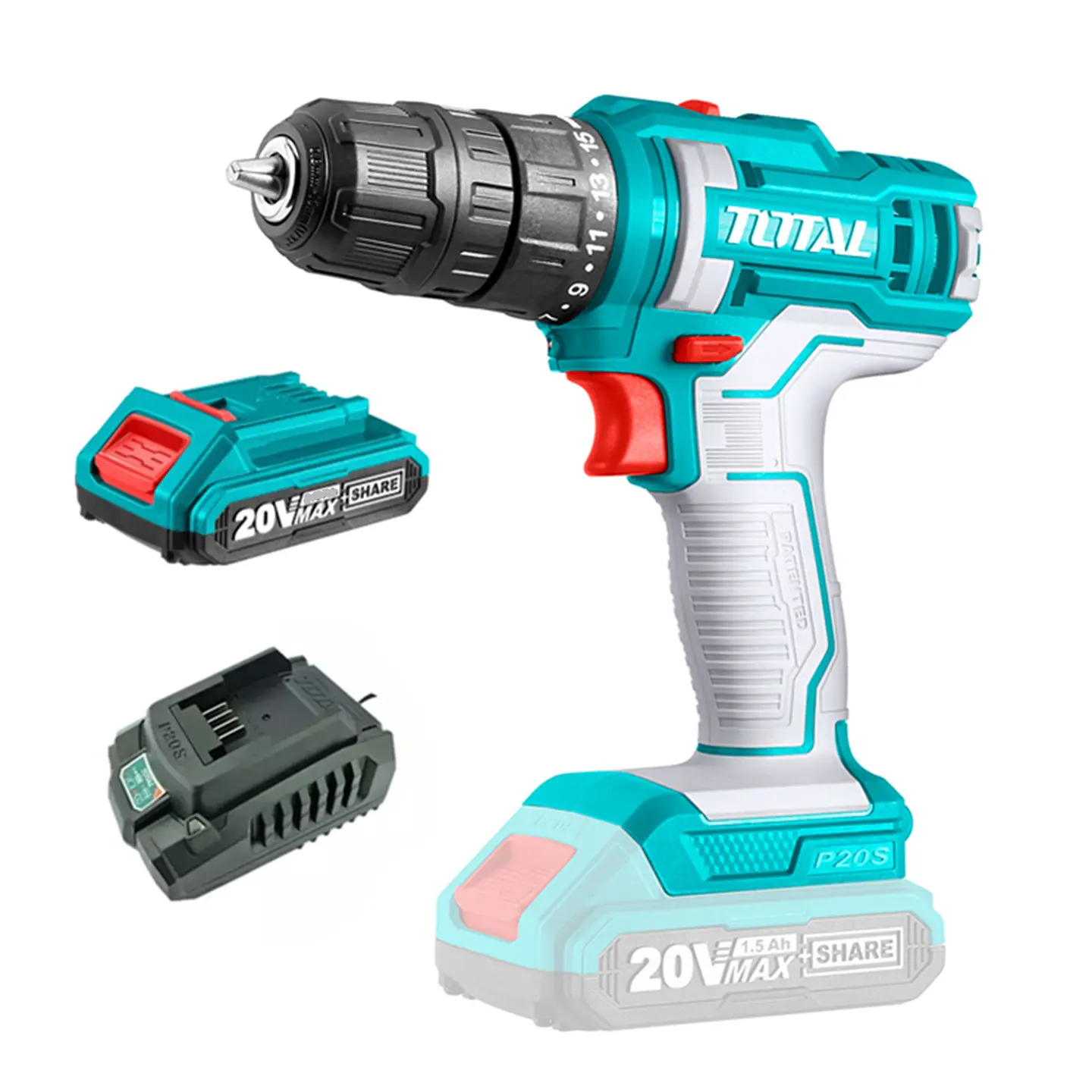 Taladro Atornillador 20v 10mm Bat+ Cargador Total Tdli20051 1