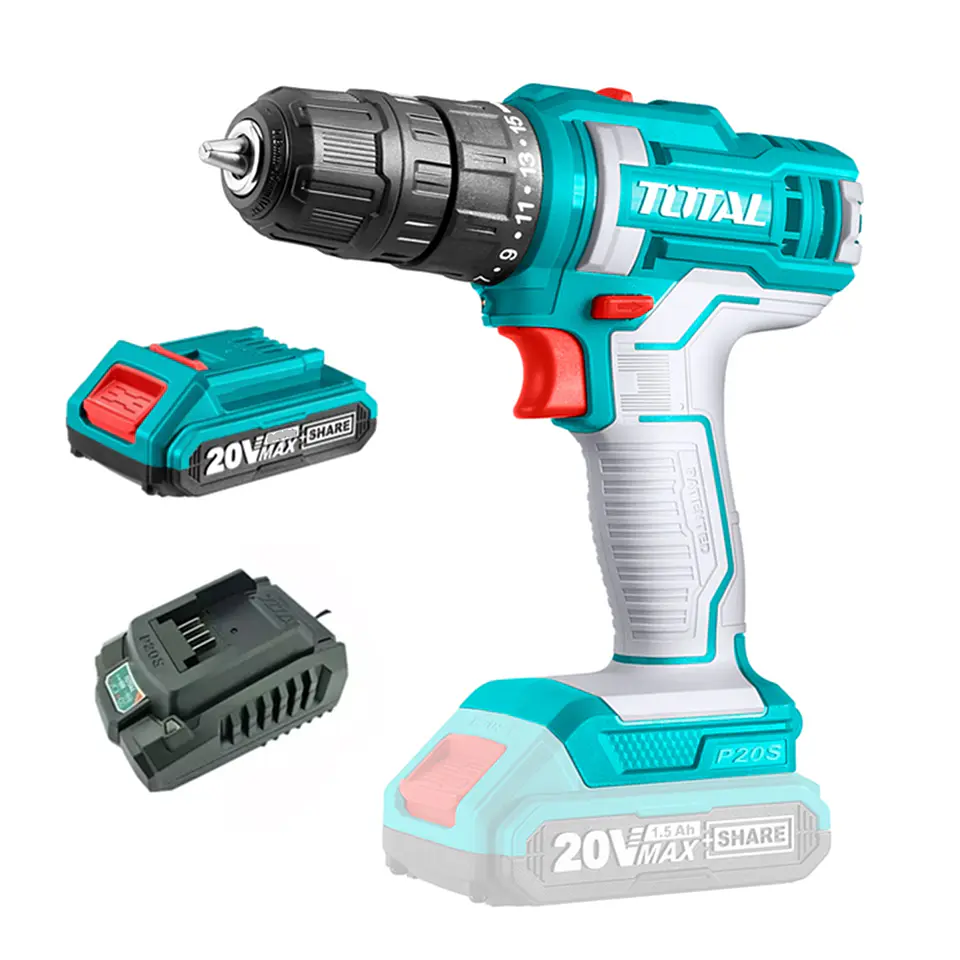 Taladro Atornillador 20v 10mm Bat+ Cargador Total Tdli20051 1