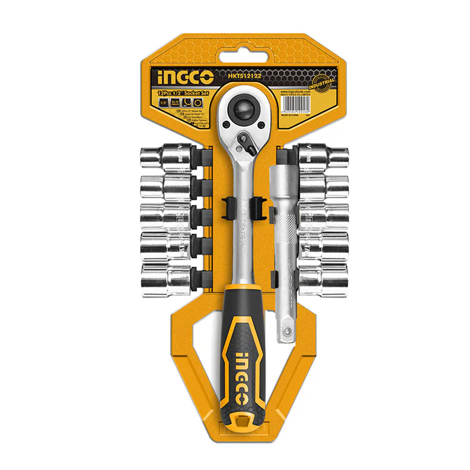 Set Juego De Dados Cuadrante 1/2 12 Piezas Ingco Hkts12122 1