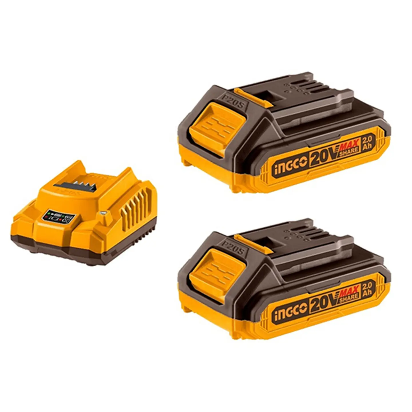 Kit Cargador + 2 Baterias 20v 2ah Ingco Fbcpk1222 1