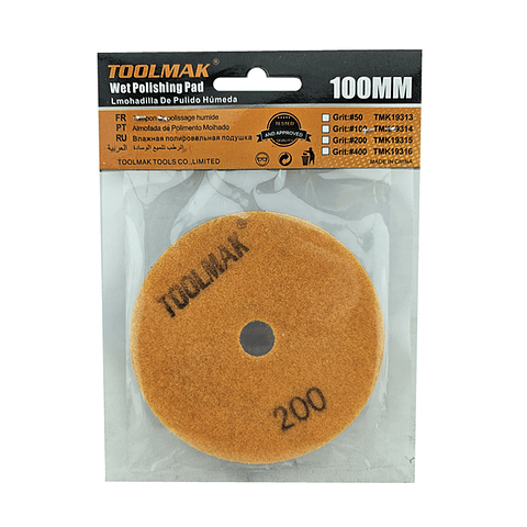 Disco Lija P/ Pulir Marmol Granito 4 Pulgadas Tmk Grano 200