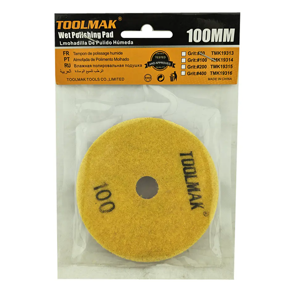 Disco Lija P/ Pulir Marmol Granito 4 Pulgadas Tmk Grano 100 1