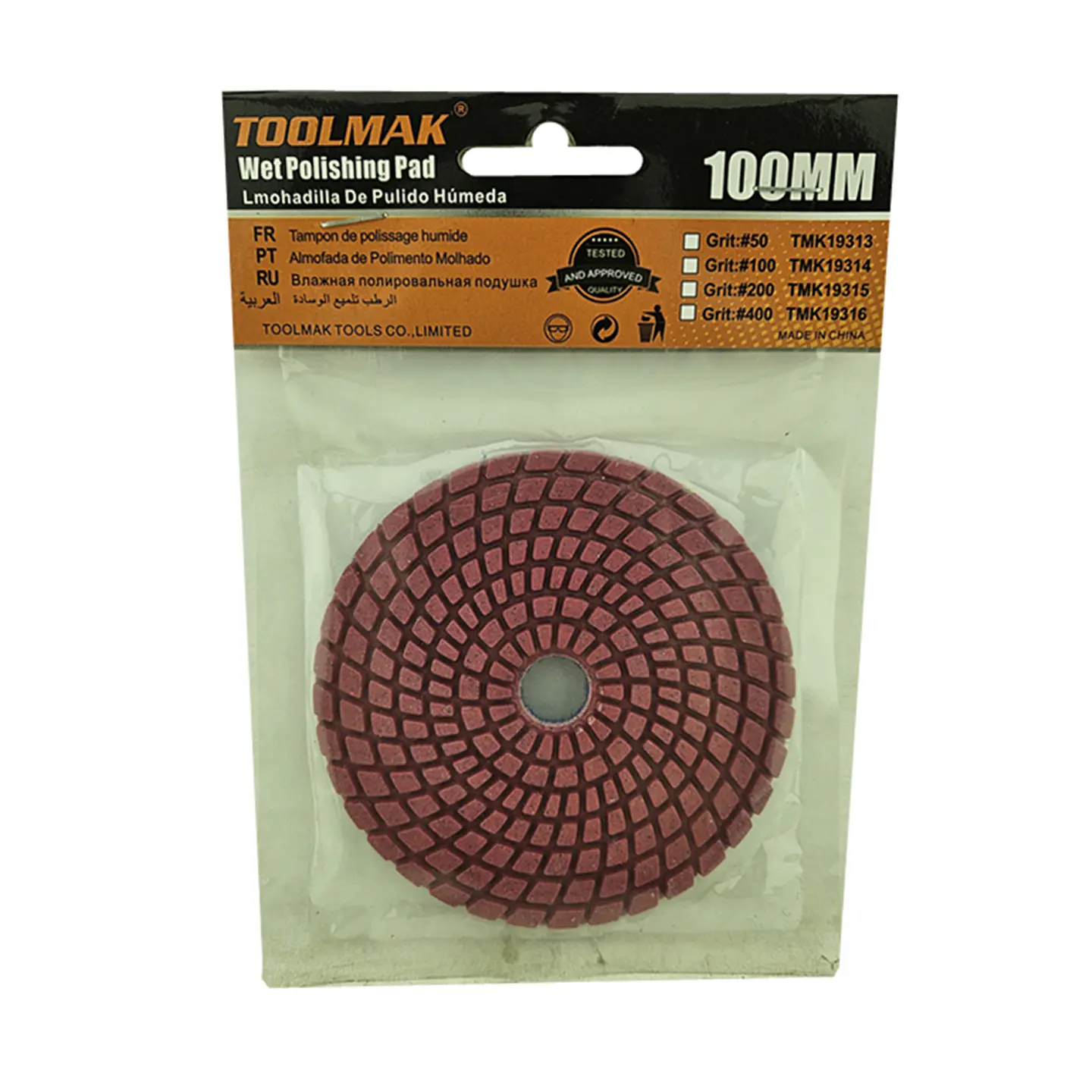 Disco Lija P/ Pulir Marmol Granito 4 Pulgadas Tmk Grano 50 2