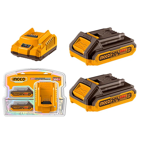Kit Cargador + 2 Baterias 20v 2ah Ingco Fbcpk1222