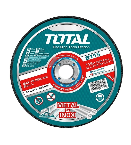 Disco De Corte P/ Metal Acero Inoxidable 115mm 50 Unds Total