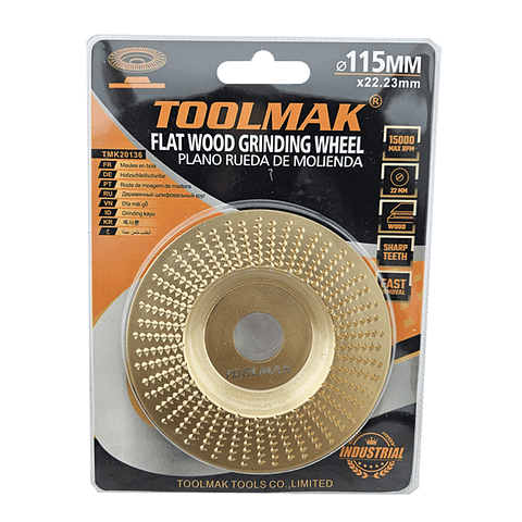 Disco Escofina P/ Tallado Y Desbaste De Madera 115mm Plano  