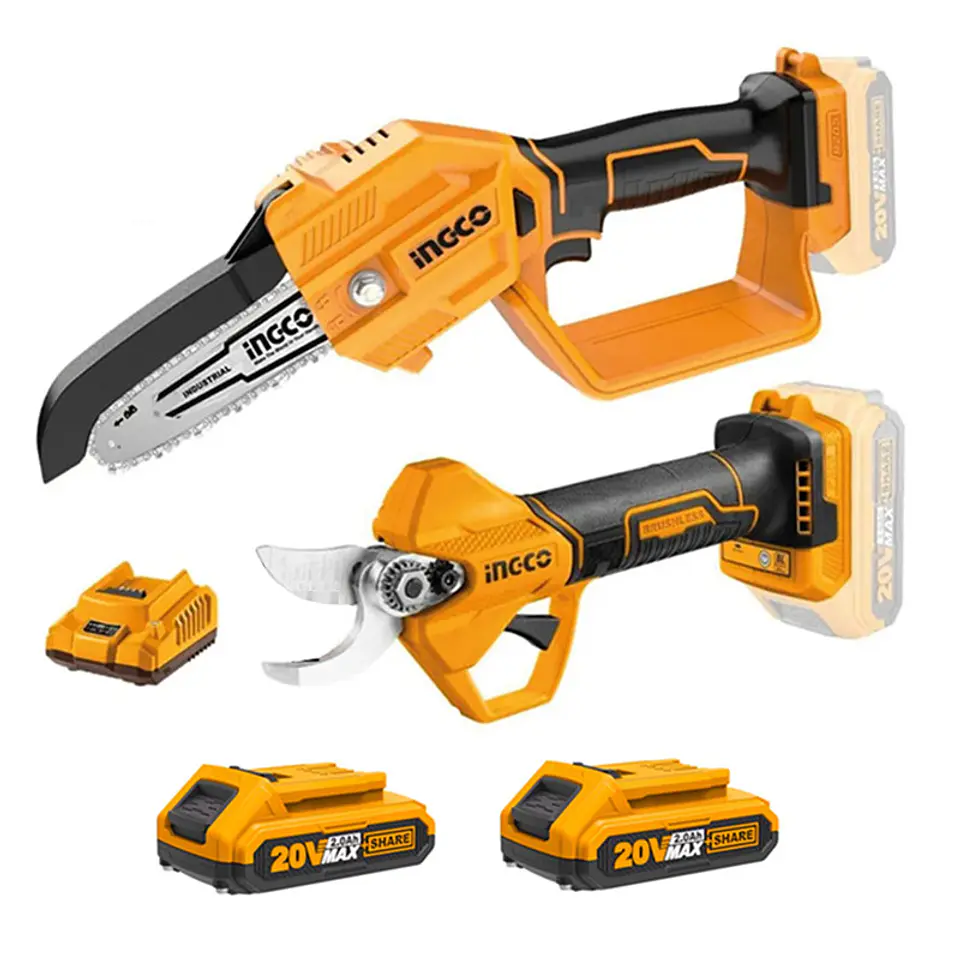 Kit Motosierra + Tijera De Podar Jardin 20v Ingco Cosli23065    1