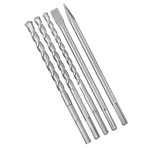 Set Juego De Broca Cincel P/ Rotomartillo Sds Max 5 Pcs Kwb   
