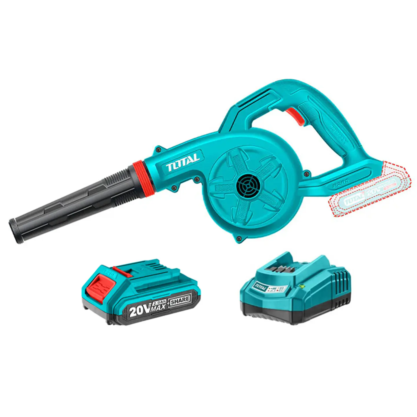 Soplador Inalambrico 20v Bateria + Cargador Total Tabli20028 1