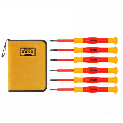 Kit Juego Destornilladores De Precision Aislados 6 Pcs Ingco  