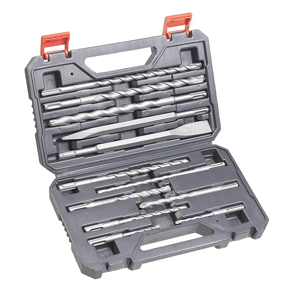 Set Juego Broca Cincel P/ Rotomartillo Sds Plus 12 Pcs Kwb   1