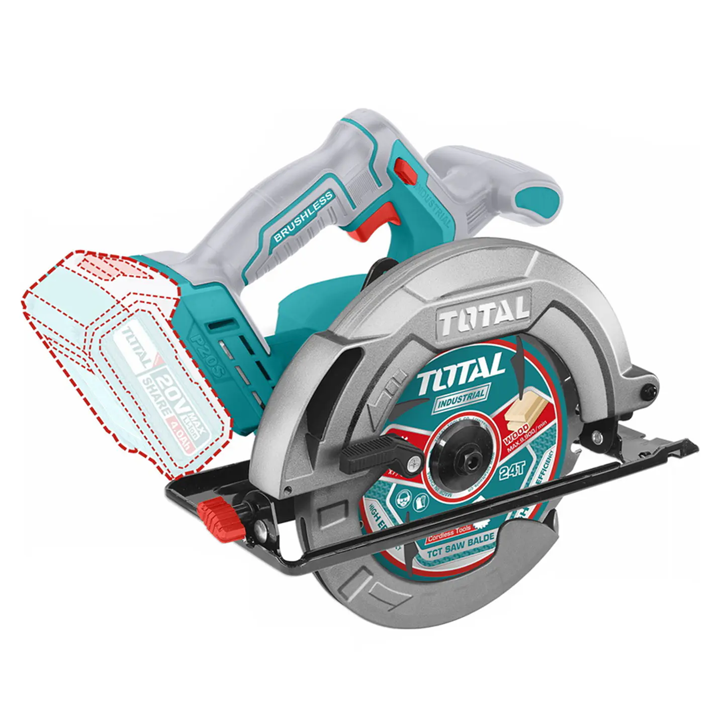 Sierra Circular Inalámbrica 20v 185mm Total Tsli1851 1